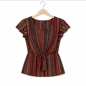 🎉Cato Multicolored Bohemian Wrap Top Sheer Plus Size 18/20